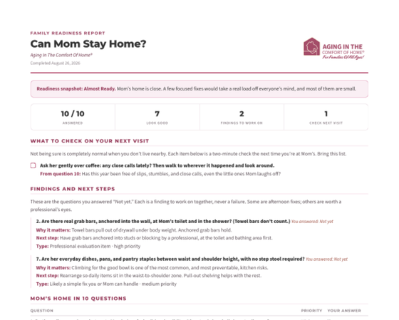 Preview of the printable Can Mom Stay Home? Family Readiness Report